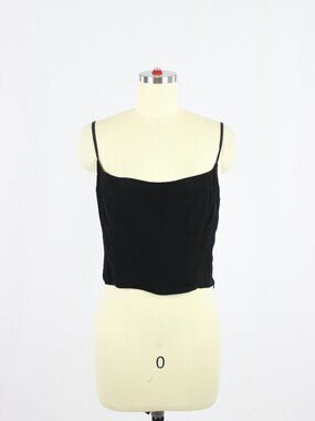 Aritzia WILFRED Basel Black Viscose Crepe Bustier Camisole Tank Top, Size M